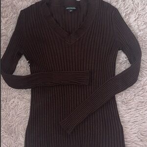 George Brown Ribbed V-Neck Sweater